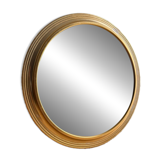 Vintage gold round mirror