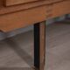 Meuble en bois à deux portes des années 1960, recouvert de tissu, de style italien.