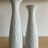 Trio of Op Art vases by KPM Germany in biscuit porcelain