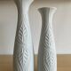 Trio of Op Art vases by KPM Germany in biscuit porcelain