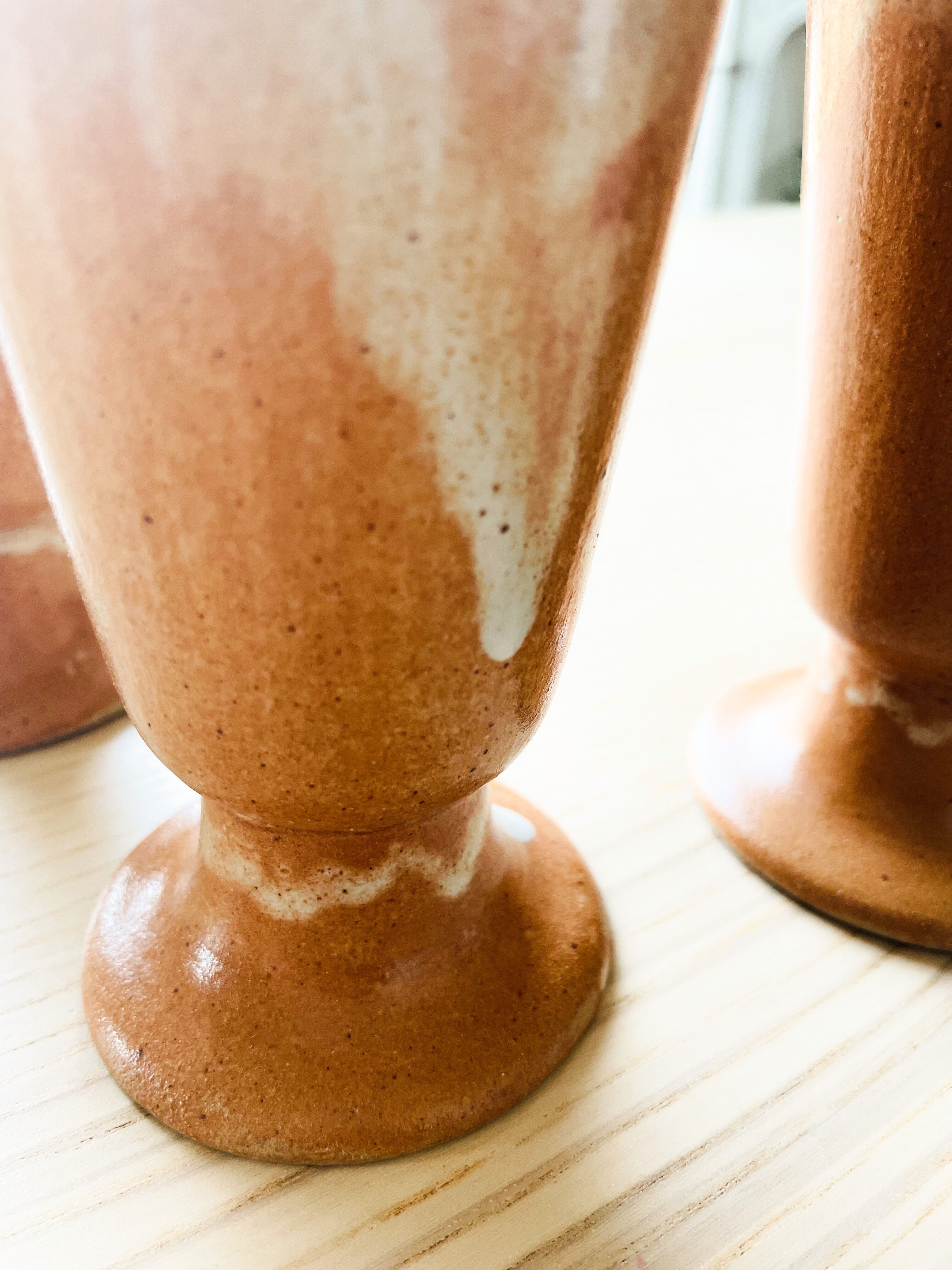 Set of 3 vintage stoneware mazagrans