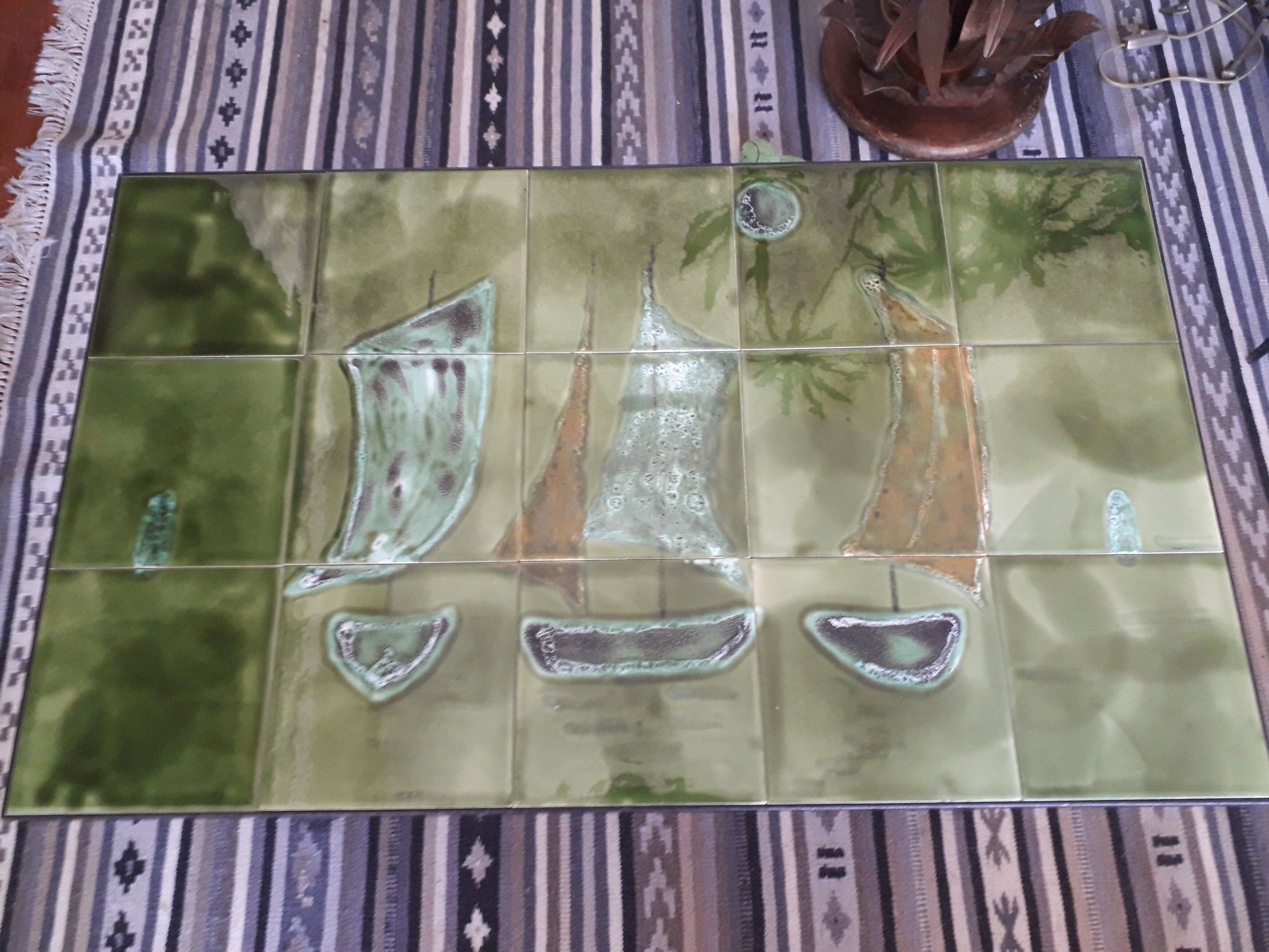 Rectangular ceramic coffee table Vallauris