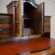 Bureau secrétaire en noyer et placage Louis Philippe antique, 1860