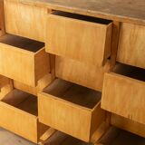 Vintage chest of drawers with thirty drawers, ash wood, 1950s