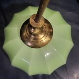 Clichy glass pendant light in soft green opaline from the 1950s