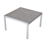Mid-century modern steel and aluminium coffee table with graphic meander pattern