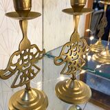 Lot 2 golden candle holders
