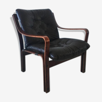 Fauteuil 60's en cuir