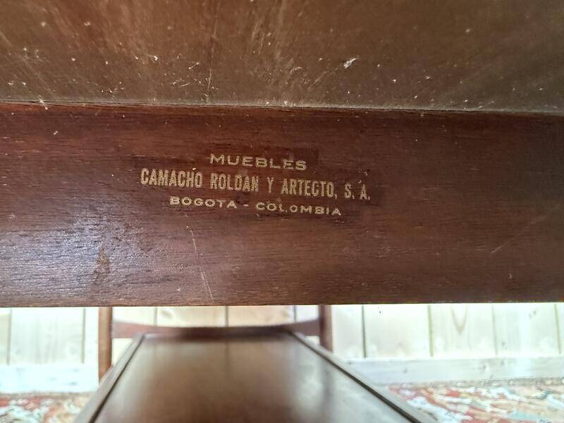 Table basse scandinave en acajou à double plateau