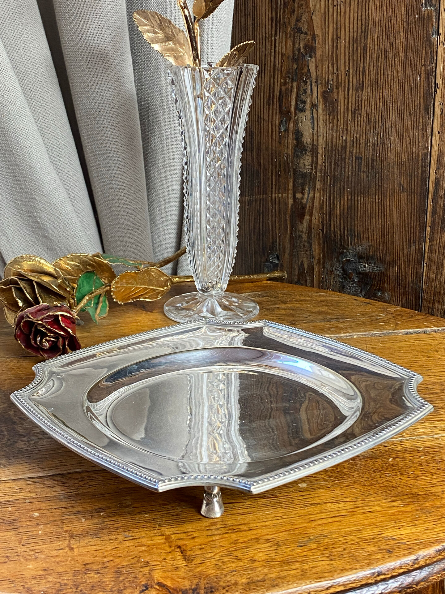 Silver-plated metal plate, Gallia model, Christofle