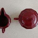 Iron clay sugar bowl and milk jug Lunéville