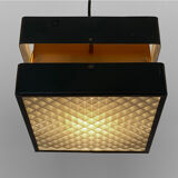 Pendant light in copper and black metal. denmark 1960s