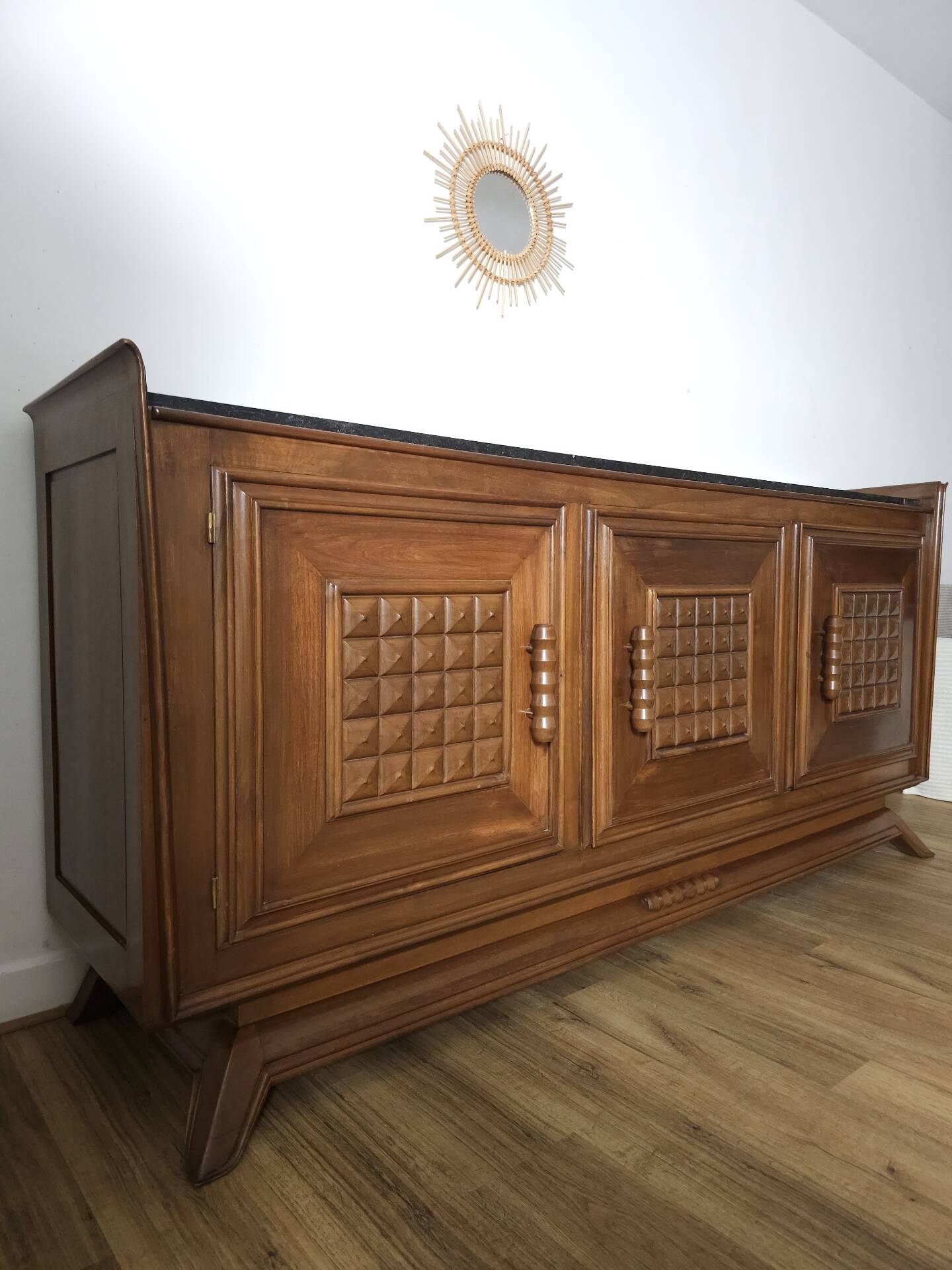 Rare French buffet "Pointe de Diamant" – Antique cabinetmaking work