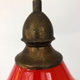 Suspension vintage en verre et laiton / Italie, 1960