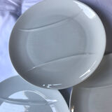 Set of 3 porcelain asparagus plates from Tharaud Limoges
