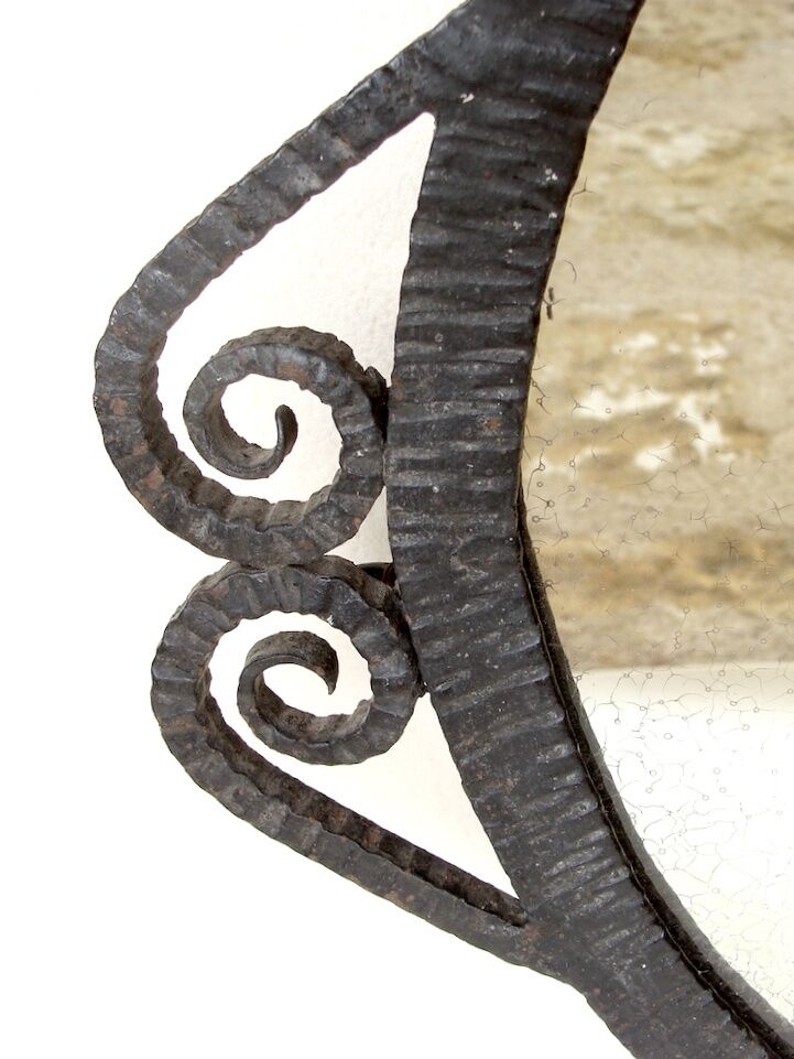 1930 hammered metal mirror
