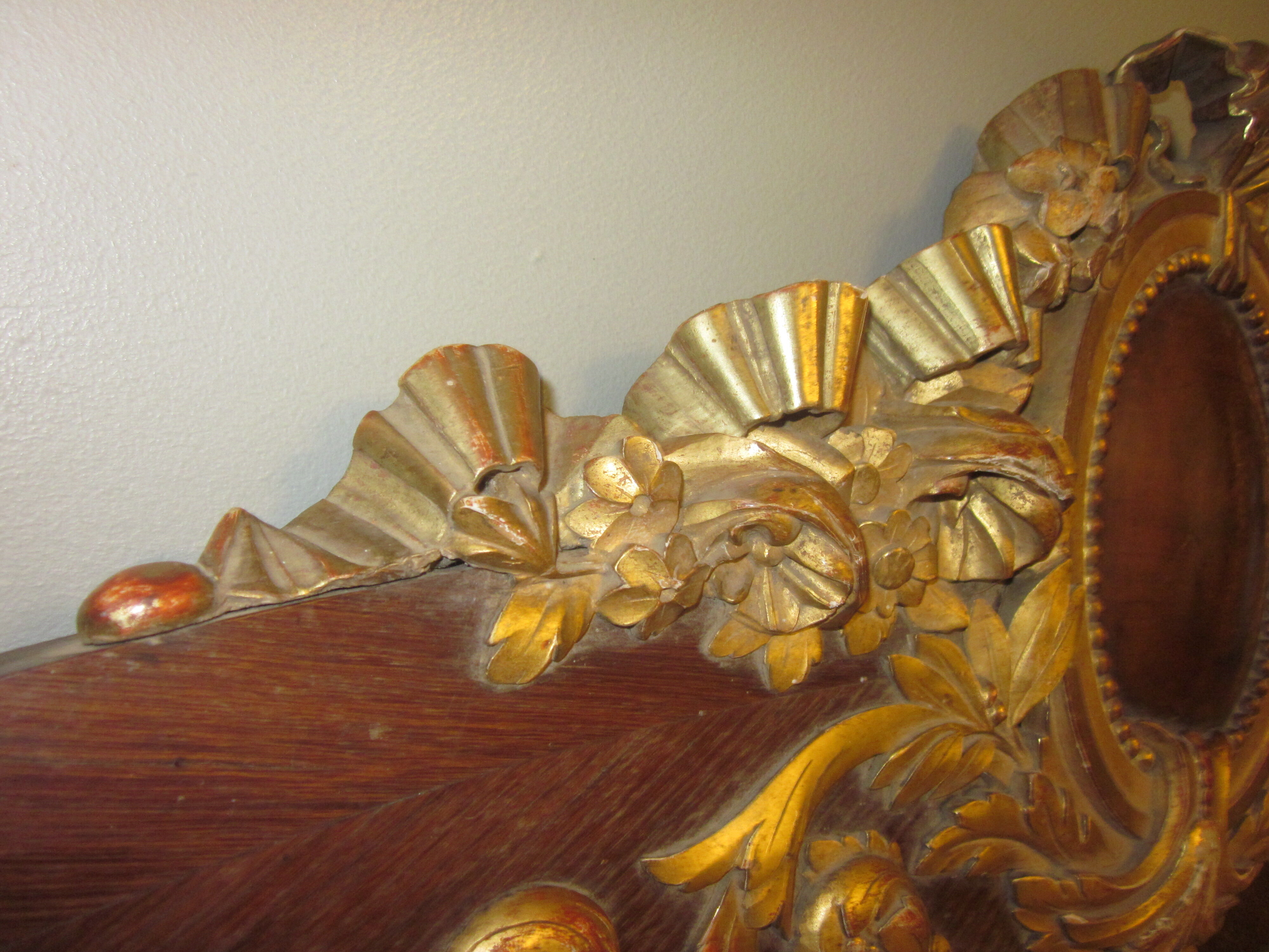 Old wooden pediment stucco