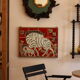 Wall panel "The Zebras" in ceramic signed by Jeanine Weymeers, circa 1970.