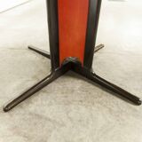 Baumann Diese table and 6 armchairs, Pagnon Pelhaître design, Wenge and red color,