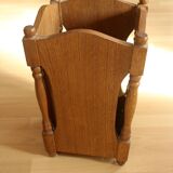 1960s Vintage - elegant wooden (oak) umbrella stand with plastic insert