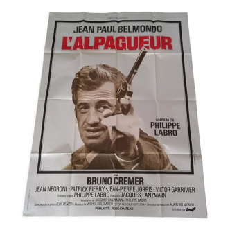 Une affiche de cinéma originale pliée L' Alpagueur Belmondo Bruno Cremer année 1976