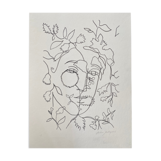 Portrait acrylique végétal 2