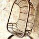 Fauteuil suspendu vintage en rotin avec sa potence