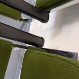 Pair of vintage fabric and chrome armchairs from the 70s