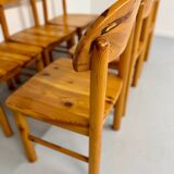 Set of 6 solid pine chairs, Scandinavian design, Reiner Daumiller