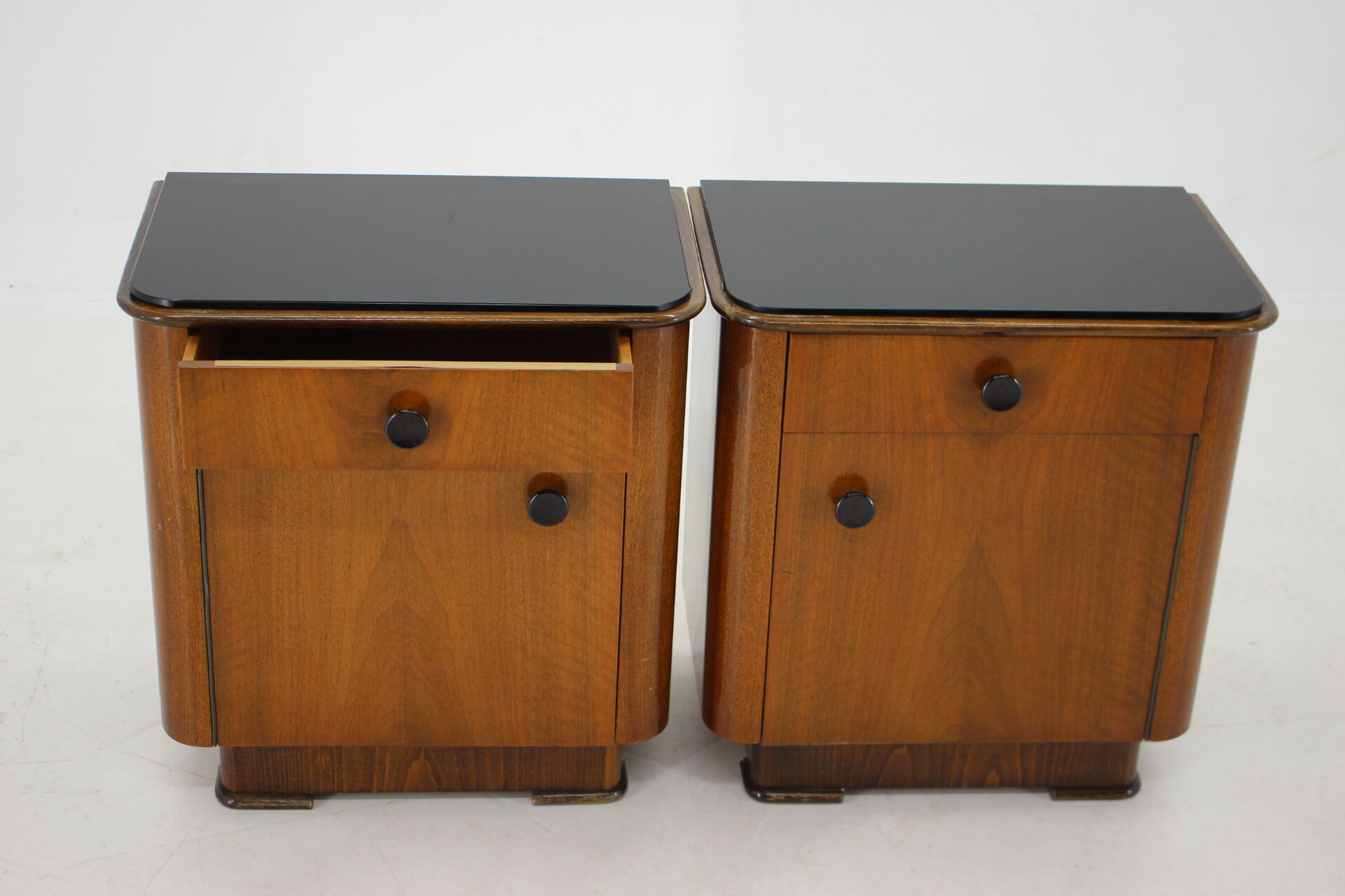 1950s pair of bedside tables, czechoslovakia