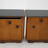 1950s pair of bedside tables, czechoslovakia