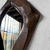 Brutalist wooden mirror 1900