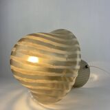 Large mushroom table lamp by Peill and Putzler in smoked glass XL 1970