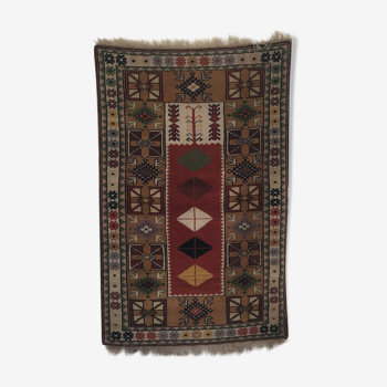 Tapis kilim dans les tons rouge-brique - 93 x 146