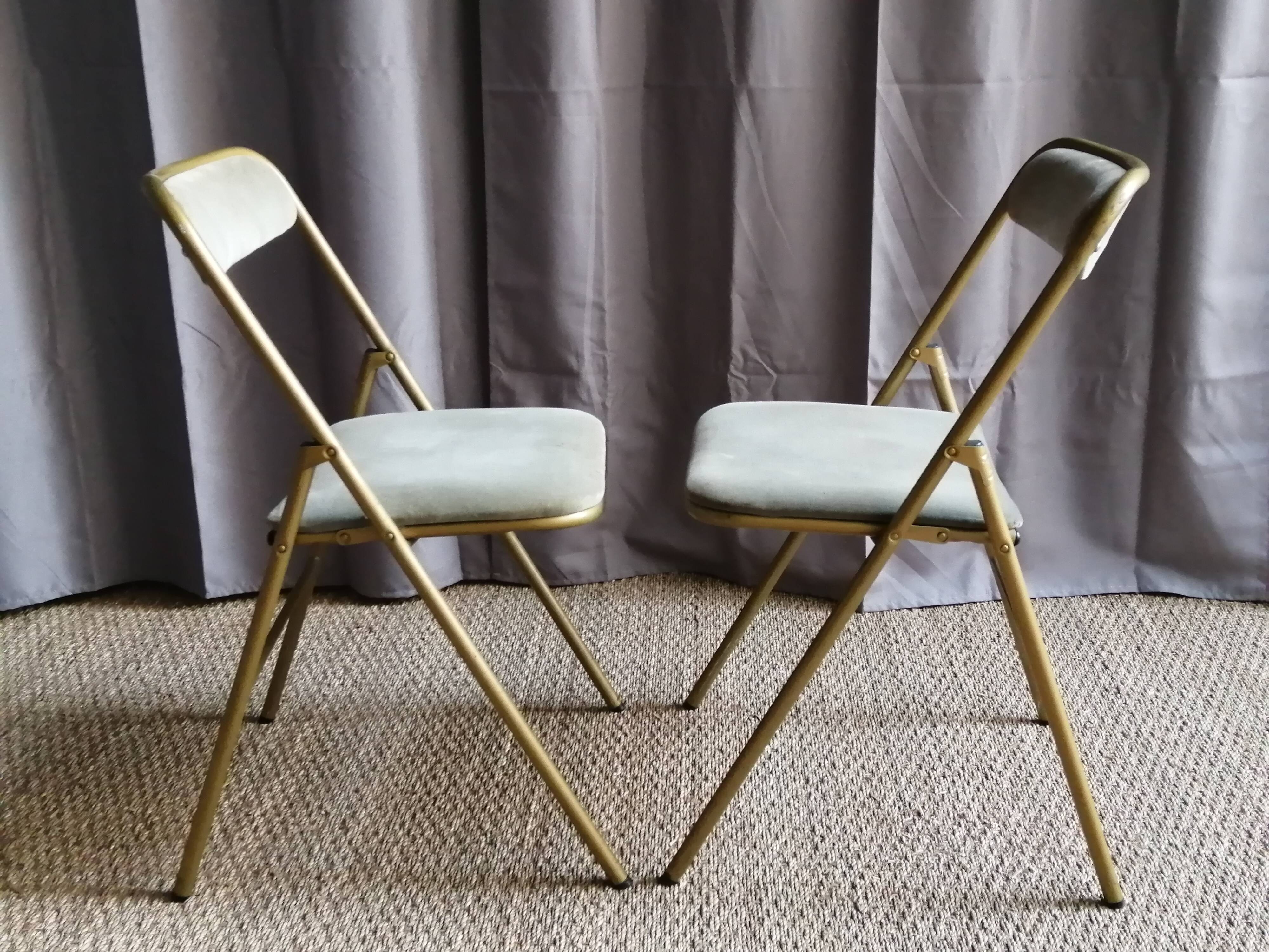 Pair of folding theatre chairs