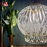 Vintage globe pendant light in molded glass