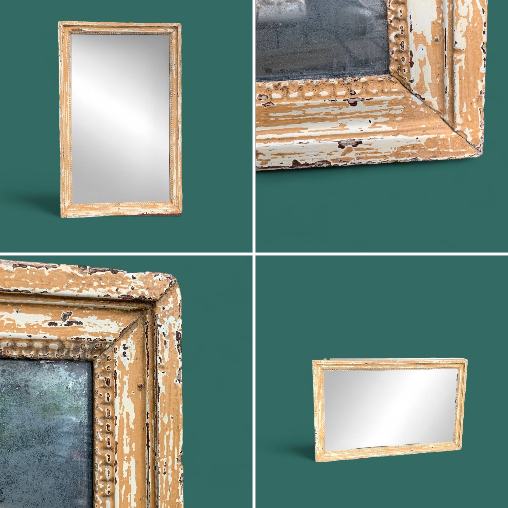 19th century mercury mirror patinated trumeau