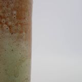 Brown ceramic tube vase signed Roger Jacques under the base
