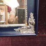 small antique silver patinated mirror
