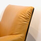 Artifort F330 ‘Cordoba’ Lounge Chairs in Soft Ochre Leather by Gerard van den Berg