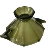 Vintage Art Deco style olive green glass cup