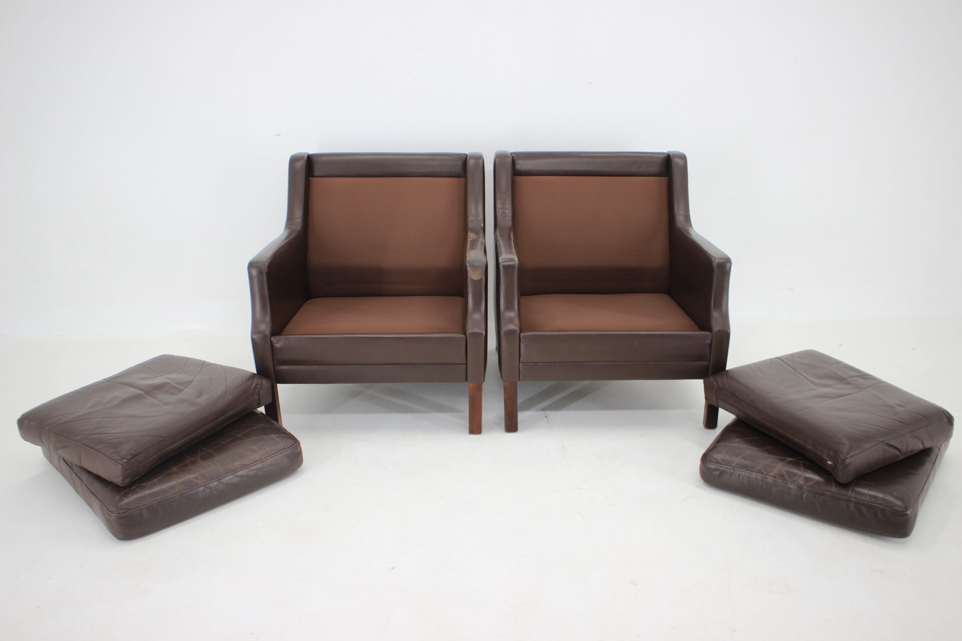 1970s pair of leather armchairs,denmark