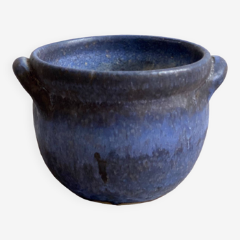 Jardinière en céramique bleue vintage / pot de fleurs