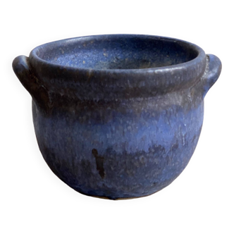 Vintage blue ceramic planter / flower pot