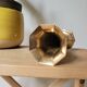 Hexagonal brass vase in trumpet shape