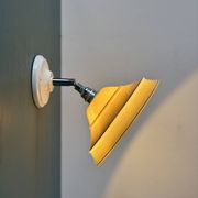 Vintage lampshade in yellow opaline with silver trim.