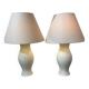 Paire de lampes en céramique blanches