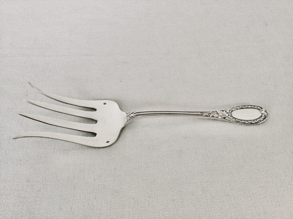 Couverts de service à poisson en argent massif, Émile