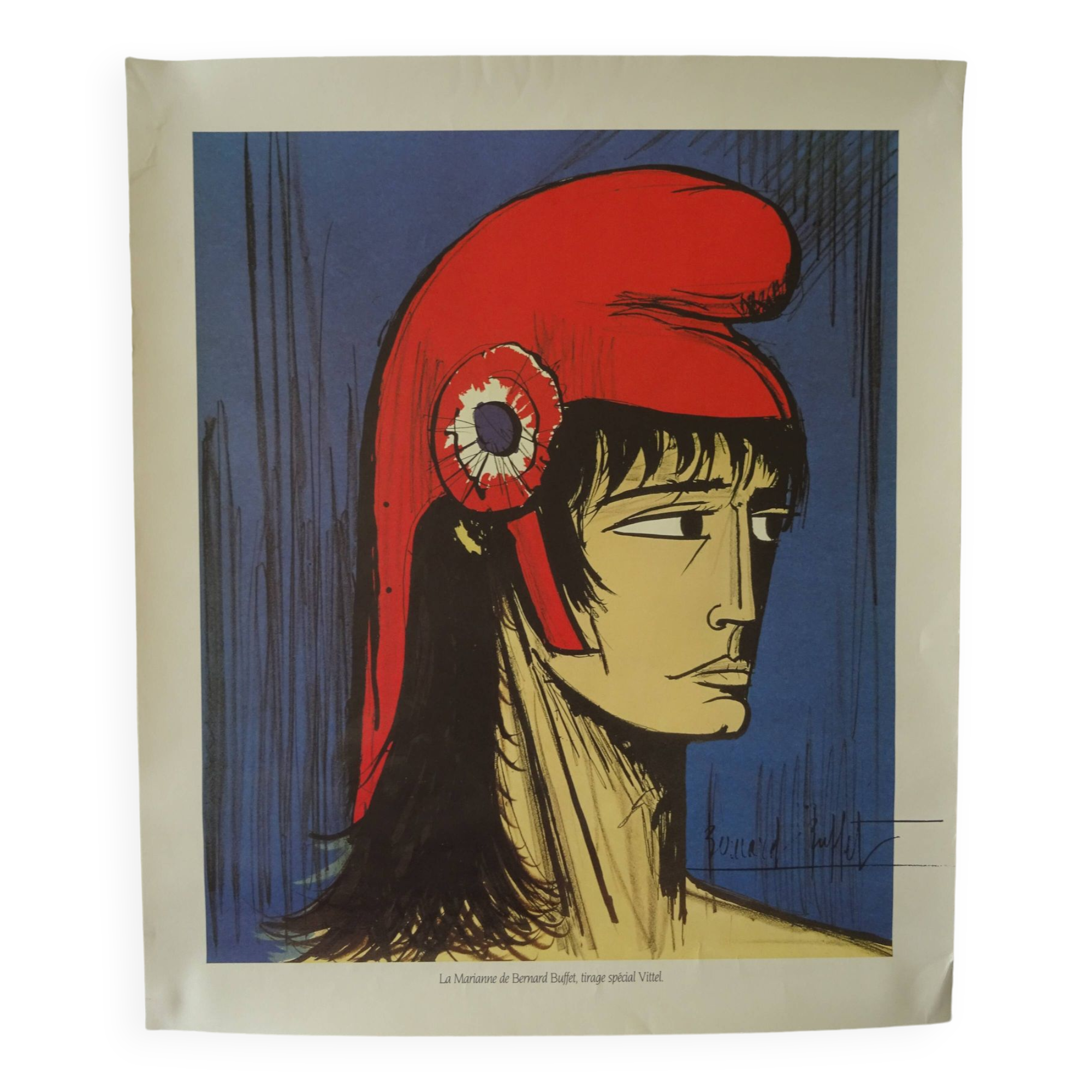 Poster Portrait of Marianne Bernard Buffet Special Edition Vittel 1989