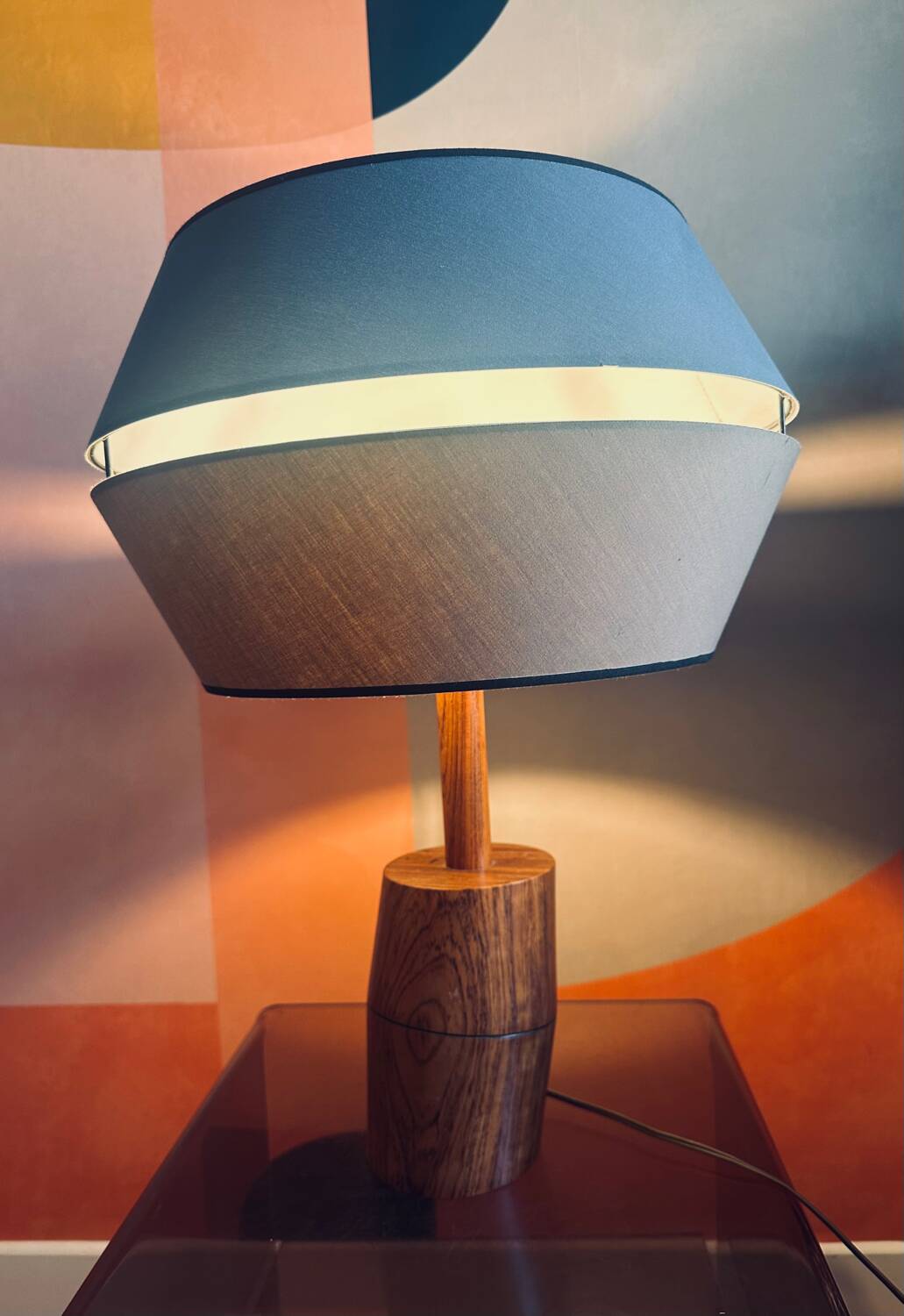 Lampe bois vintage